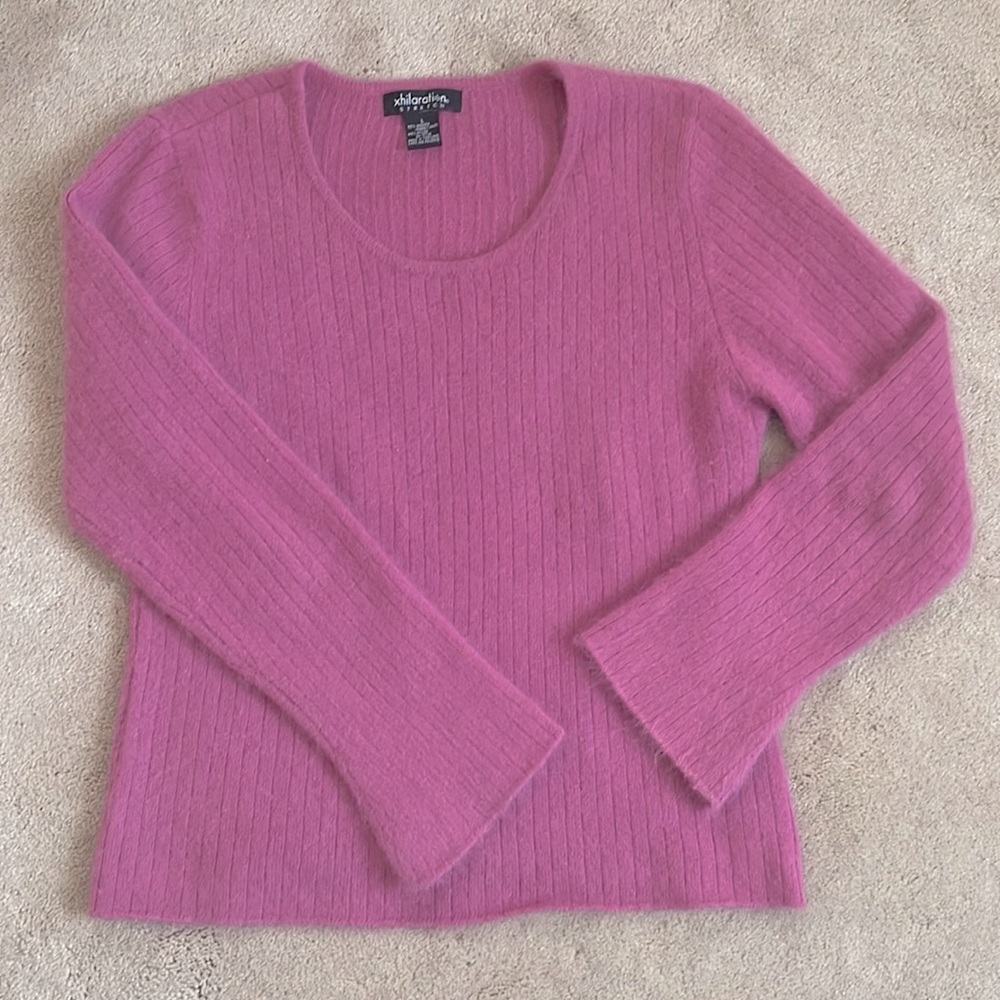 Xhilaration Angora Bell Sleeve Pink Sweater